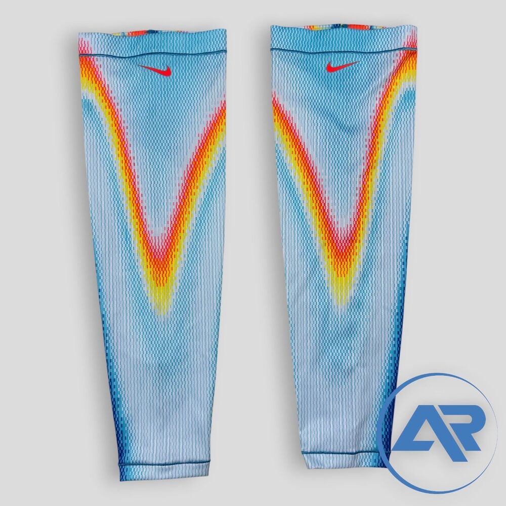Nike Pro Elite DRI-FIT ADV Running Arm Sleeves White Blue Orange XXL FD5792-731
